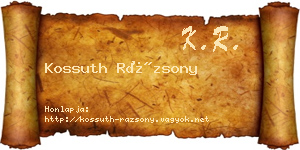 Kossuth Rázsony névjegykártya